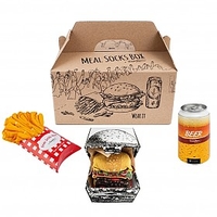Caja 5 pares calcetines: hamburguesa,  cerveza y patatas