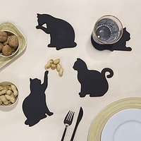 Posavasos magnéticos con forma de gato negro