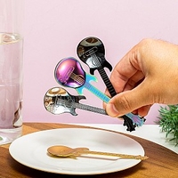 Set de 4 cucharas de café con forma de guitarra