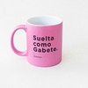 Taza de purpurina con mensaje de reggaeton Suelta como Gabete