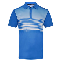 Benross Fade Stripe Polo Shirt,  Male,  Xxl,  Royal/white