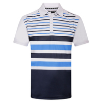 Benross Multi Stripe Polo Shirt,  Male,  Medium,  White/navy/royal