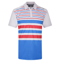Benross Multi Stripe Polo Shirt,  Male,  Small,  White/royal/red