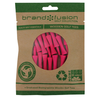 Brand Fusion Graduated Biodegradable Wooden Golf Tees,  Male,  53mm,  Pink