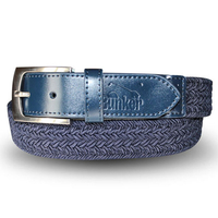 Bunker Mentality Herringbone Stretch Belt,  Male,  Navy Blue,  Small/Medium