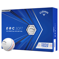 Callaway Golf E.R.C Soft Triple Track 12 Golf Balls 2021,  Male,  White/red