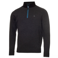 Calvin Klein Cotton Zip Neck Sweater,  Male,  Xl,  Grey