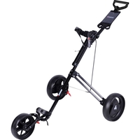 Fastfold Junior 3 Wheel Push Trolley,  Unisex,  Black
