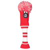 Fazer Pompom Knit Fairway Head Cover,  Male,  Red/white