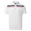 FootJoy Chest Band Polo Shirt,  Male,  White/Navy/Ice Berry,  XL