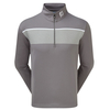 FootJoy Chest Stripe ChillOut Pullover,  Male,  Charcoal/Heather,  Small