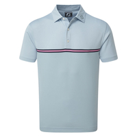 FootJoy Chest Stripe Polo Shirt,  Male,  Blue Fog,  Medium