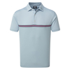 FootJoy Chest Stripe Polo Shirt,  Male,  Blue Fog,  XL