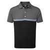 FootJoy Colour Block Jacquard Polo Shirt,  Male,  Black/Heather Grey,  Small
