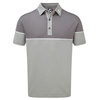 FootJoy Colour Block Pique Polo Shirt,  Male,  Small,  Heather grey granite