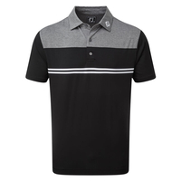 FootJoy Heather Block Lisle Polo Shirt,  Male,  Medium,  Charcoal