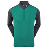 FootJoy Heather Colour Block Chill-Out Midlayer,  Male,  Charcoal Heather Emerald Heath,  XL
