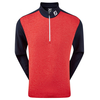 FootJoy Heather Colour Block Chill-Out Midlayer,  Male,  Navy Heather Red Heather,  Small