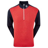 FootJoy Heather Colour Block Chill-Out Midlayer,  Male,  Navy Heather Red Heather,  Small