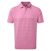 FootJoy Heather Lisle Engineered Pinstripe Polo Shirt,  Male,  Iced Berry/Navy,  Small