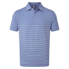 FootJoy Heather Lisle Engineered Pinstripe Polo Shirt,  Male,  Royal/White,  Small
