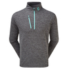 FootJoy Heather Pinstripe Midlayer,  Male,  Black/Aqua,  XXL