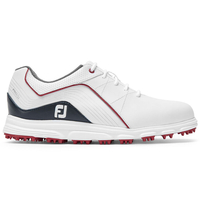 FootJoy Junior Pro/SL Shoes,  Unisex,  White/Navy/Red,  2,  Regular