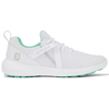 FootJoy Ladies Flex Shoes,  Female,  White/Green,  8,  Regular