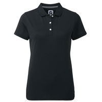 FootJoy Ladies Stretch Pique Solid Polo Shirt,  Female,  Black,  Small