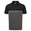 FootJoy Lisle Engineered End on End Stripe Polo Shirt,  Male,  Medium,  Black/coal