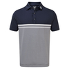 FootJoy Lisle Engineered End on End Stripe Polo Shirt,  Male,  Xxl,  Navy/white