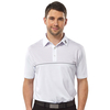 FootJoy Lisle Pinstripe Polo Shirt,  Male,  Small,  White/charcoal/red