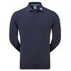 FootJoy Long Sleeve Thermocool Self Collar Polo Shirt,  Male,  Navy Blue,  Large