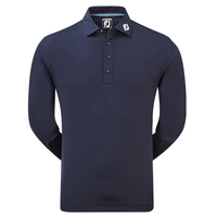 FootJoy Long Sleeve Thermocool Self Collar Polo Shirt,  Male,  Navy Blue,  XL