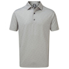 FootJoy Print Smooth Pique Polo Shirt,  Male,  Small,  Heather grey granite