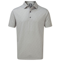 FootJoy Print Smooth Pique Polo Shirt,  Male,  Small,  Heather grey granite