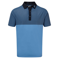 FootJoy Smooth Pique Engineered Vertical Print Polo Shirt,  Male,  Medium,  Navy