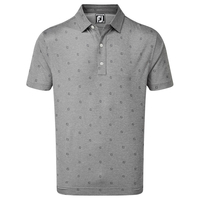 FootJoy Smooth Pique FJ Tonal Print Polo Shirt,  Male,  Large,  Coal