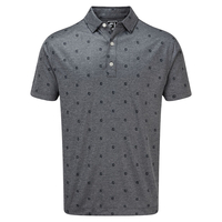FootJoy Smooth Pique FJ Tonal Print Polo Shirt,  Male,  Large,  Navy