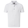 FootJoy Smooth Pique Weather Print Polo Shirt,  Male,  Medium,  White
