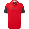 FootJoy Stretch Colour Block Polo Shirt,  Male,  Small,  Red/charcoal/white