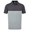 FootJoy Stretch Lisle Engineered Colour Block Polo Shirt,  Male,  Charcoal/Heather,  XL