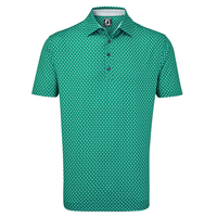 FootJoy Stretch Lisle Palm Print Polo Shirt,  Male,  Green/White,  XL