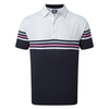 FootJoy Stretch Pique Colour Block Polo Shirt,  Male,  White/Black/Fog Blue/Ice Berry,  XXL