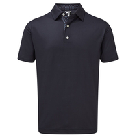 FootJoy Super Stretch Print Trim Polo Shirt,  Male,  Medium,  Navy blue