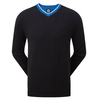 FootJoy Wool V-Neck Sweater,  Male,  Small,  Black/cobalt