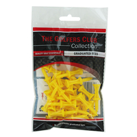 Golfers Club Step Height Tees 30 Pack,  Male,  Tees,  25mm,  Yellow