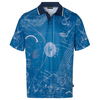 GOLFINO Allover Print Pattern Polo Shirt,  Male,  Medium,  Blue