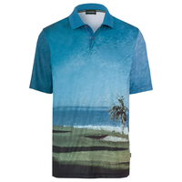 GOLFINO Allover Printed Polo Shirt,  Male,  Small,  Green
