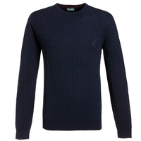 GOLFINO Cable Round Neck Pullover,  Male,  Blue,  XL